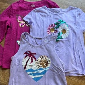 Wonder Nation Long Sleeve Tees - Pink and Lavender